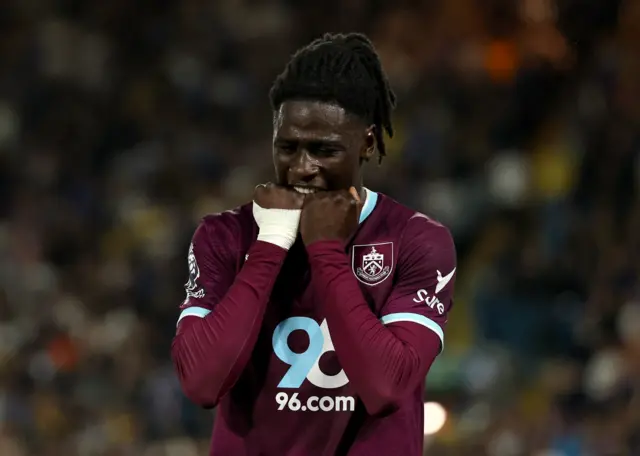 Tchaouna reacts to a missed chance