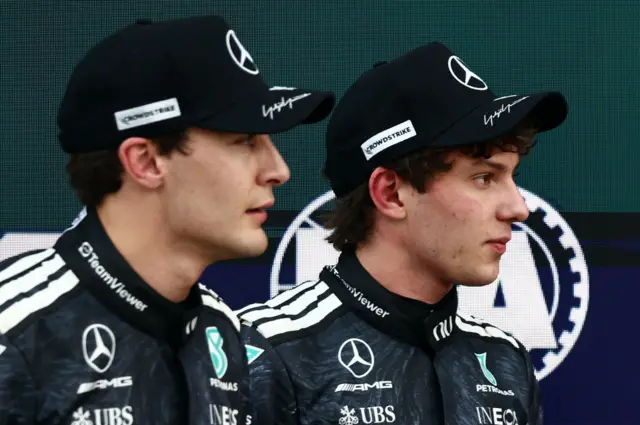 George Russell and Kimi Antonelli