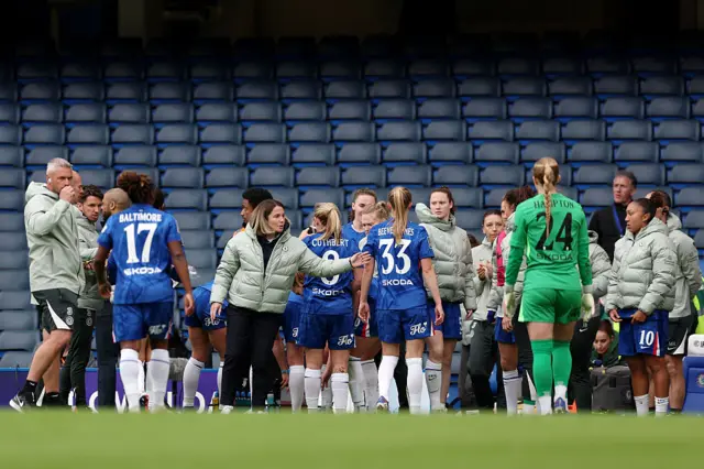 Chelsea players receive instruction