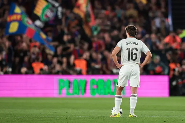 Gonzalo Garcia of Real Madrid looks dejected