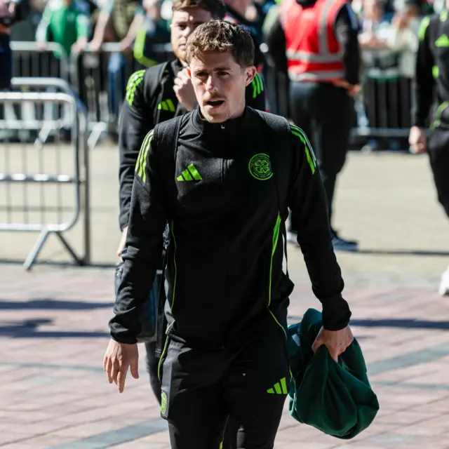 Rangers Connor Barron arrives duing a William Hill Premiership match between Celtic and Rangers at Celtic Park, on May 10, 2026, in Glasgow, Scotland