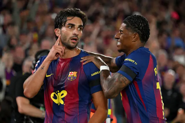 Ferran Torres of FC Barcelona celebrates