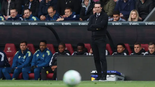 Burnley v Aston Villa - Turf Moor, Burnley, Britain - May 10, 2026 Aston Villa manager Unai Emery looks on.