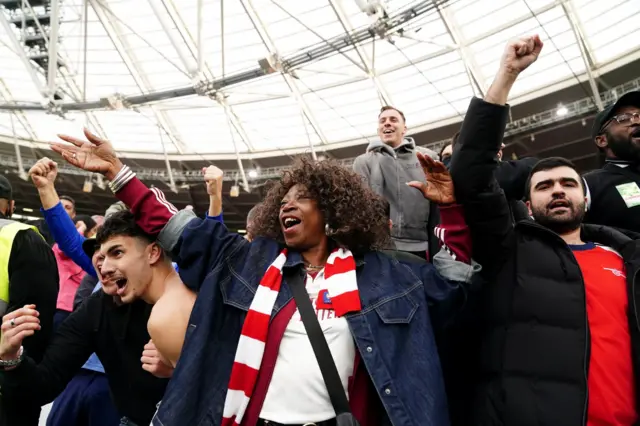 Arsenal fans celebrate
