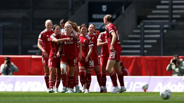 Liverpool players celebrate