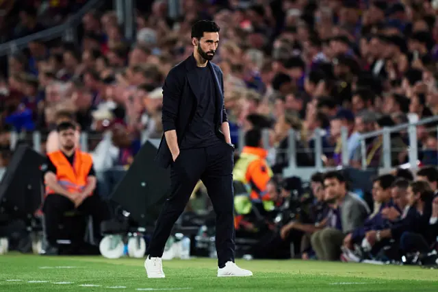 Alvaro Arbeloa, Manager of Real Madrid looks on