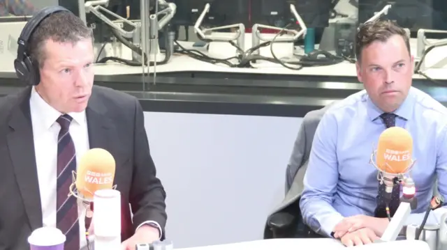 Rhun ap Iorwerth and Ken Skates in studio