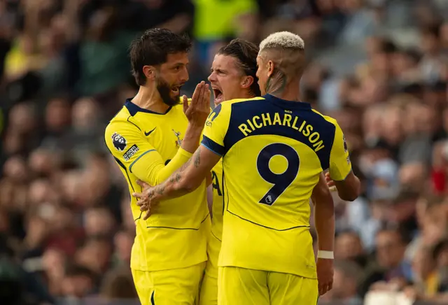 Gallagher and Co celebrate scoring v Villa