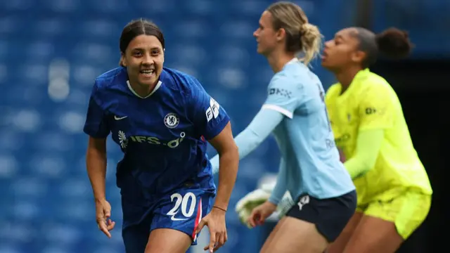 Sam Kerr celebrates