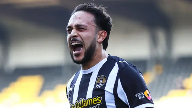 Jodi Jones of Notts County celebrates a goal