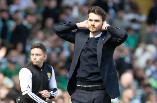 Rangers Head Coach Danny Rohl is dejected during a William Hill Premiership match between Celtic and Rangers at Celtic Park, on May 10, 2026, in Glasgow, Scotland