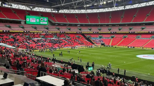 Rochdale fans at Wembley ahead of the National League promotion final