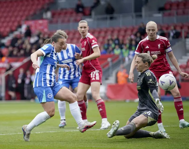 Fran Kirby hits the post