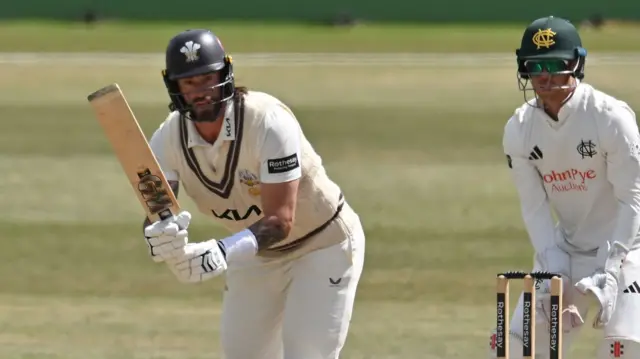 Surrey's Jordan Clark batting against Nottinghamshire