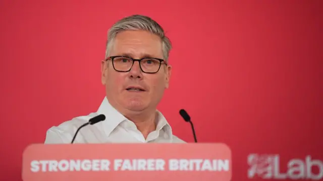 Starmer delivering speech