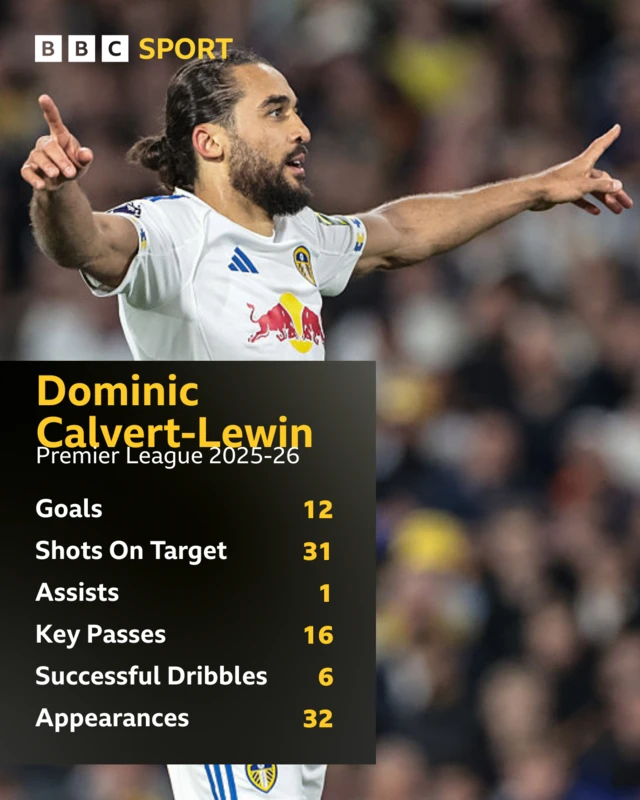 Dominic Calvert-Lewin's stats for the Premier League season