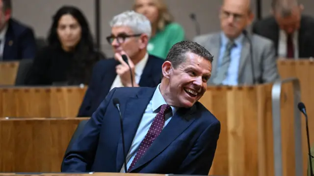 Rhun ap Iorwerth is laughing