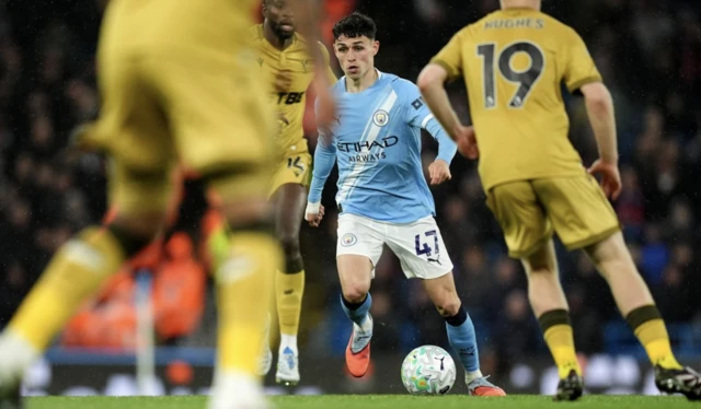 Manchester City's Phil Foden in action