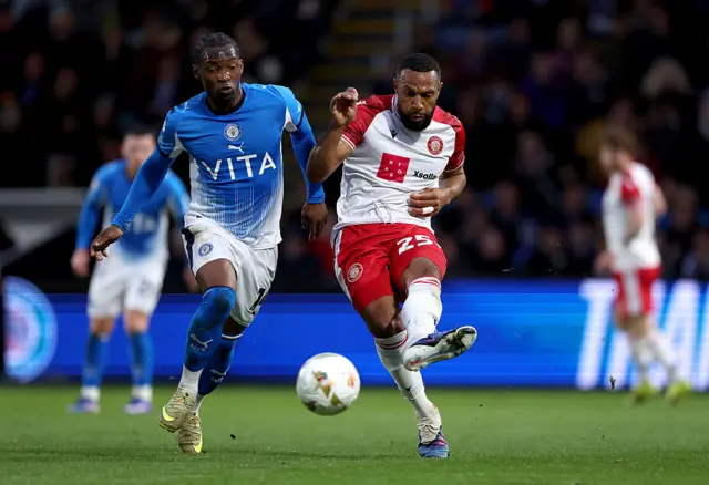 Matthew Phillips of Stevenage passes the ball
