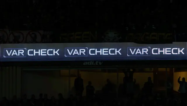 VAR check at Fir Park