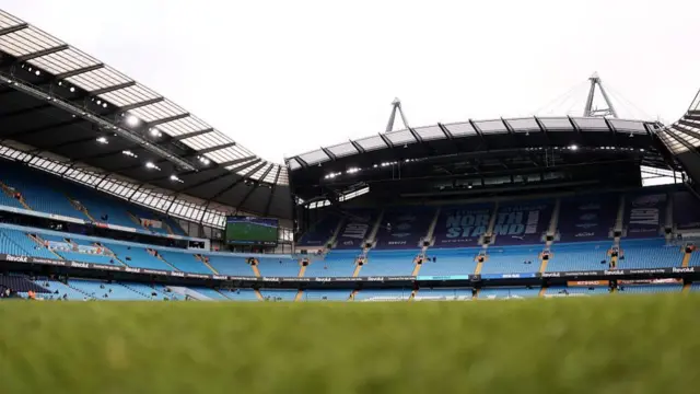 General view inside the stadium prior to the Premier League match between Manchester City and Crystal Palace