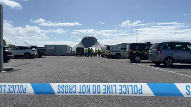 A police cordon on Madeira Drive in Brighton