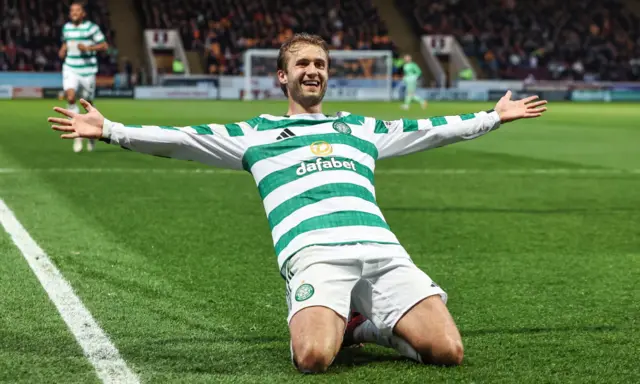 Benjamin Nygren celebrates a stunning strike