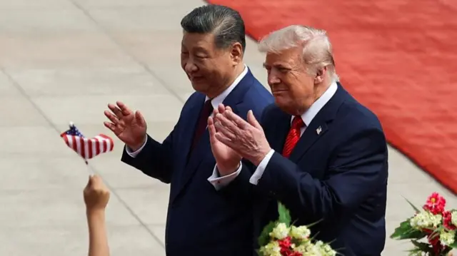 Trump and Xi on red carpet