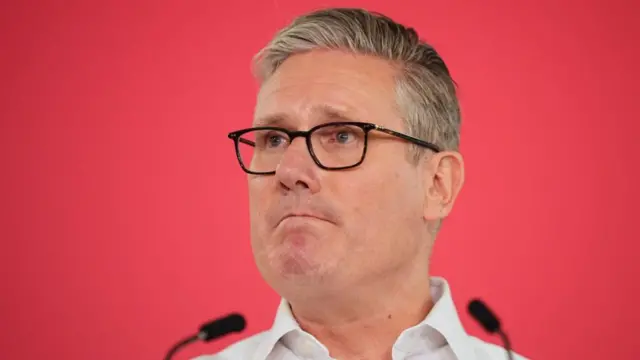 Keir Starmer delivering a speech on Monday following the elections losses