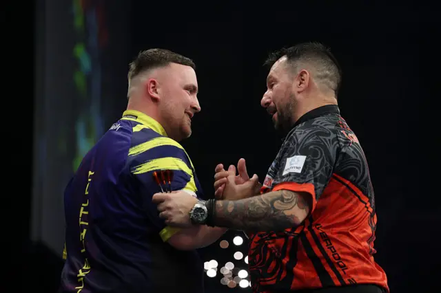 Luke Littler and Jonny Clayton