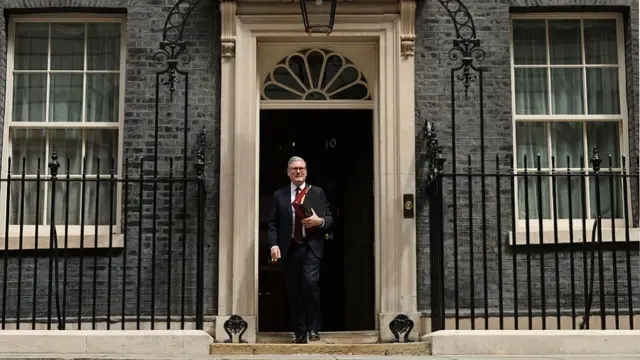 Prime Minister Keir Starmer leaves 10 Downing Street to attend Prime Minister's Questions, on July 9, 2025