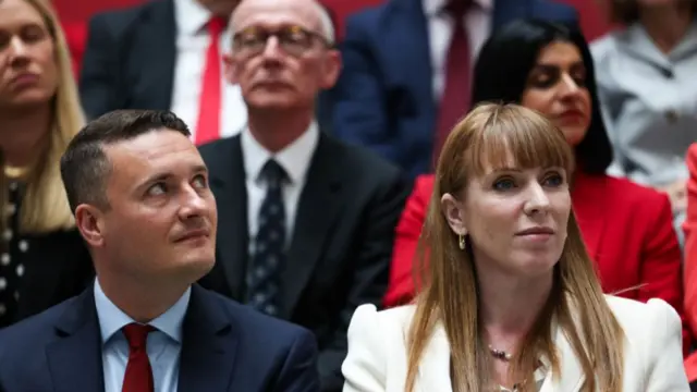 Wes Streeting, UK shadow health secretary, left, and Angela Rayner, deputy leader of the Labour Party, during the launch of the party's general election manifesto in Manchester, UK, on Thursday, June 13, 2024.
