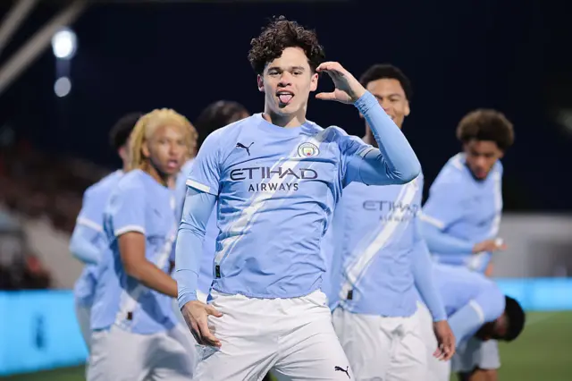 Teddie Lamb celebrates for City