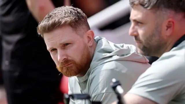 Calum McFarlane, Interim Manager of Chelsea, looks on