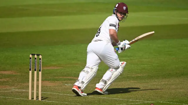 Jordan Hermann batting for Somerset