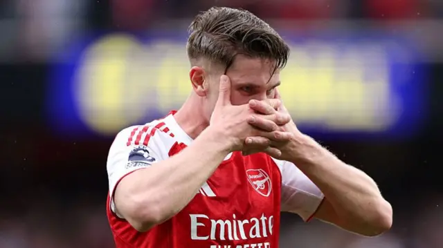 Viktor Gyoekeres of Arsenal celebrates scoring