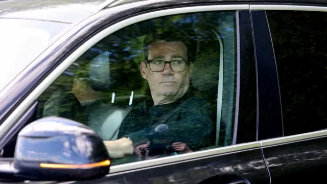Greater Manchester Mayor Andy Burnham in a car.