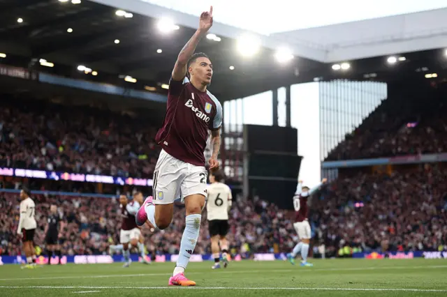 Morgan Rogers of Aston Villa celebrates scoring
