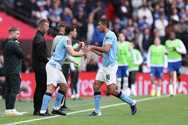 Manchester City midfielders Mateo Kovacic and Rodri