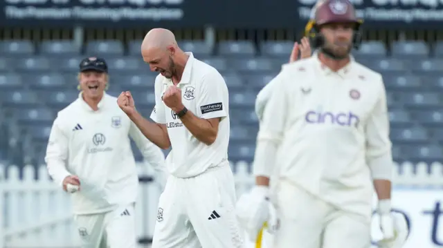 Gabe Bell takes a wicket