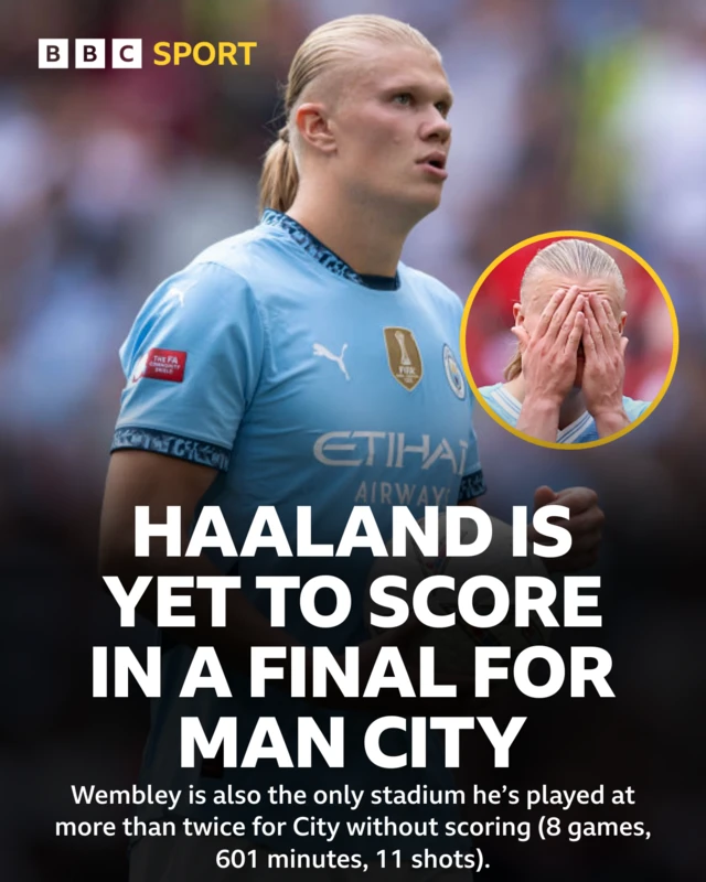 Erling Haaland graphic and stat