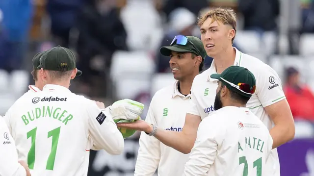 Josh Hull takes a wicket