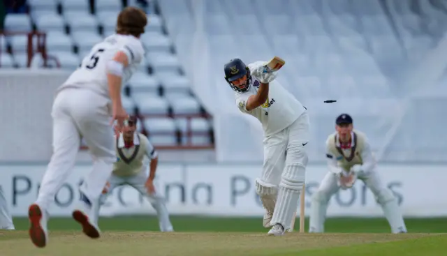 Jack Leaning is bowled