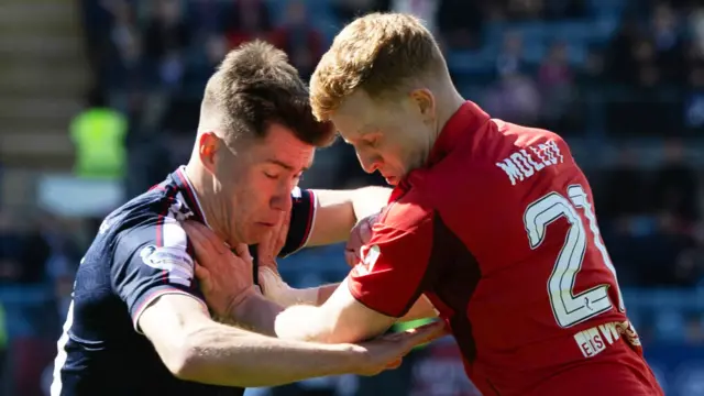 Dundee's Cameron Congreve and Aberdeen's Gavin Molloy