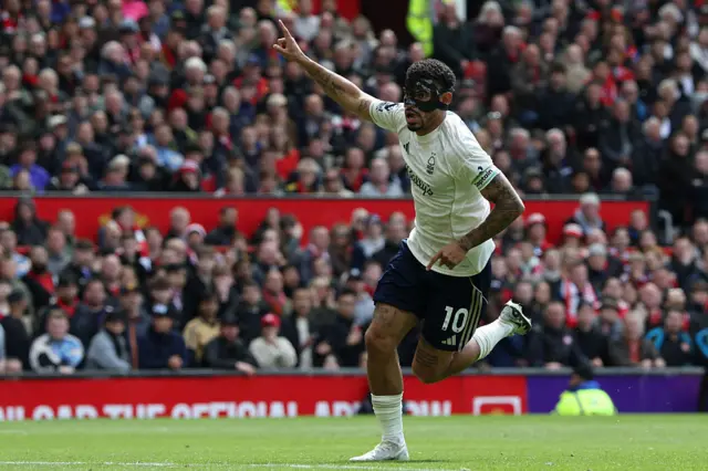 Gibbs-White celebrates a goal