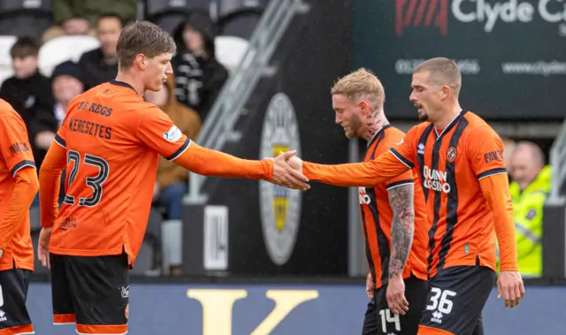 Dundee United's Max Watters (right) and Krisztian Keresztes