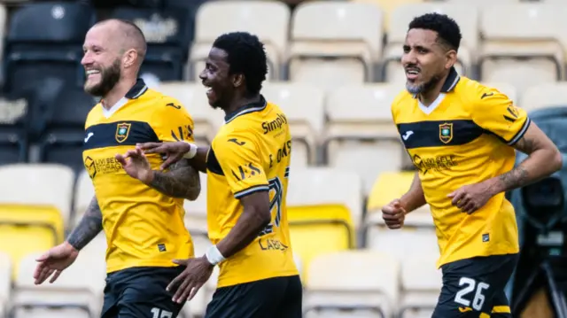 Livingston players celebrating
