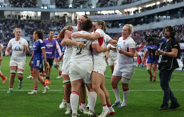 ENgland team hugging