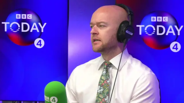 Jonathan Hinder in the BBC Today programme studio