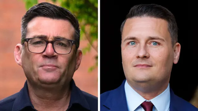 A composite image of Andy Burnham and Wes Streeting looking to the camera